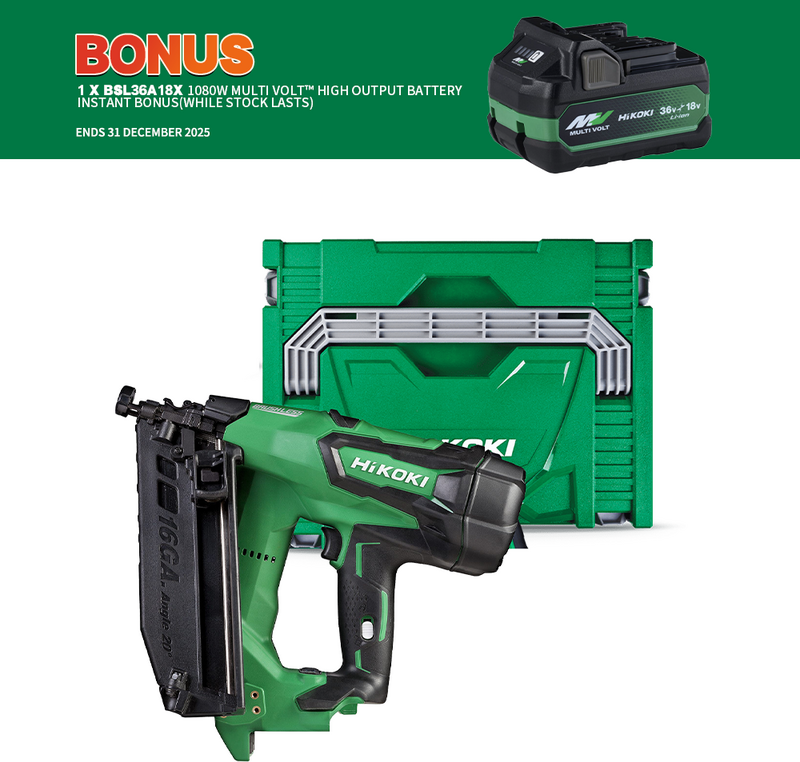 Hikoki 小枪裸机 NT1865DA(G4Z) 16GA ANGLED BRADDER NAILER BARE TOOL/SKIN ONLY