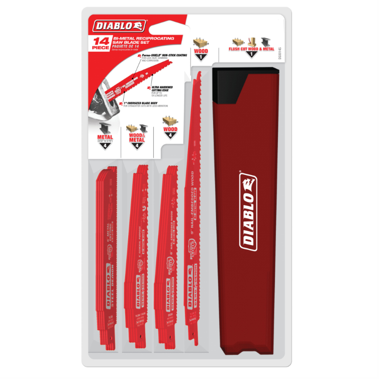 Diablo 2.610.052.720 DS0014S RecipSawBlade Set 14pc Steel&N