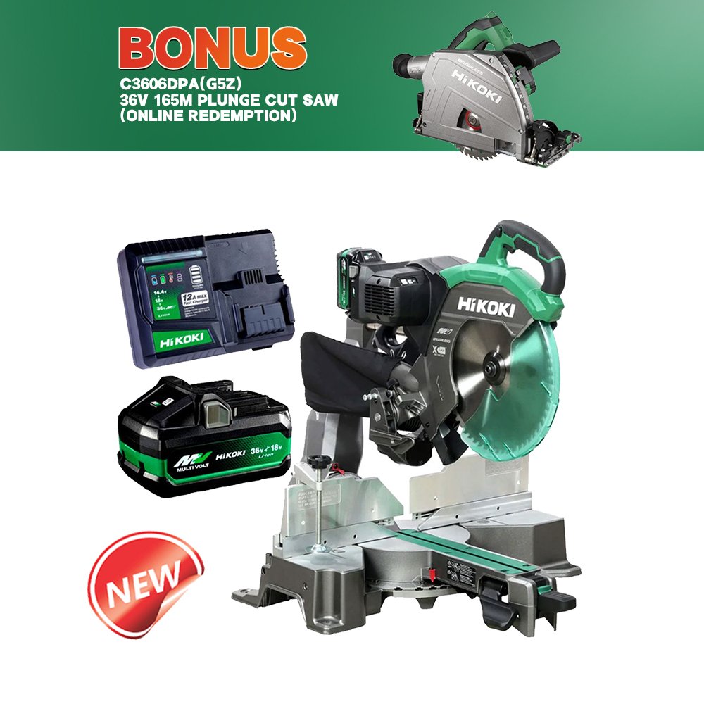 C3612DRA(GTZ)36v Slide Compound Mitre Saw 305mm (PWR) 4Ah (PICK UP ONLY)