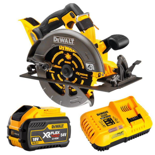 DeWalt DCS578X1-XE 54V 9.0Ah FlexVolt XR Li-Ion Cordless Brushless 184mm (7″) Circular Saw Combo Kit