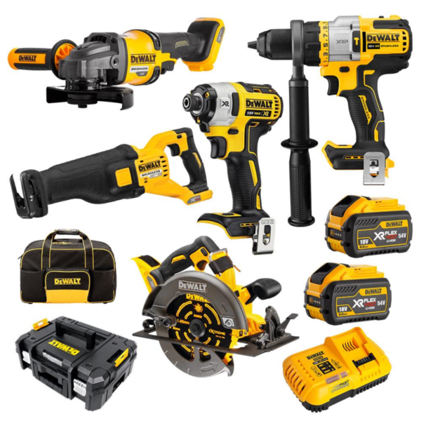 DeWalt DCZ596X2T-XE 18V-54V 9.0Ah FlexVolt XR Li-Ion Cordless Brushless 5pce Combo Kit