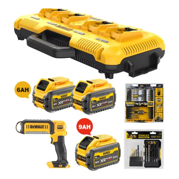 DeWalt DCB104 4 PORT CHARGER KIT WITH BATTERIES * Combo 2