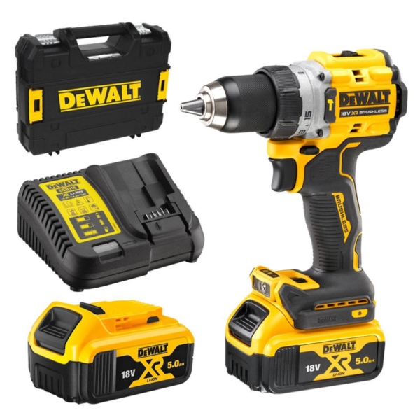 DeWalt DCD805P2T-XE 18V 5.0Ah XR Li-ion Cordless Brushless 2-Speed Hammer Drill Driver Combo Kit