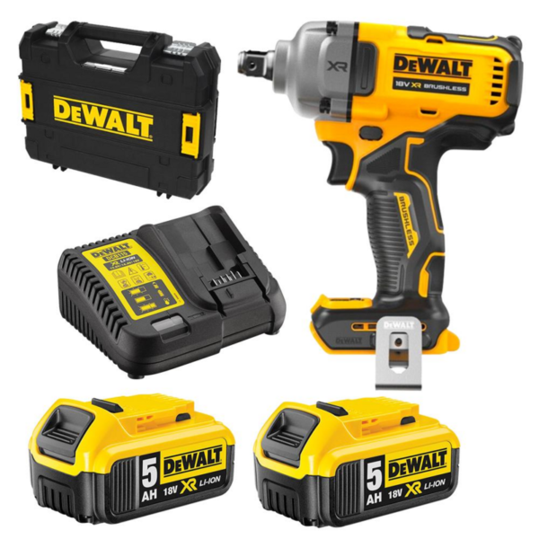 DeWalt DCF892P2T-XE 18V 5.0Ah XR Li-ion Cordless Brushless 1/2″ Detent Pin Impact Wrench – Combo Kit