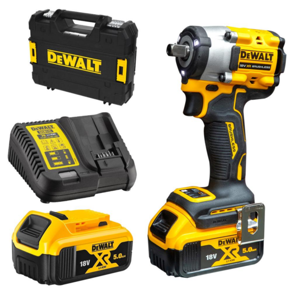 DeWalt DCF922P2T-XE 18V 5.0Ah XR Li-ion Cordless Brushless 1/2″ Pin Detent Impact Wrench Combo Kit