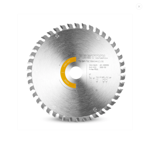 Festool 205553 FINE TOOTH SAW BLADE 160×1.8×20 WD42