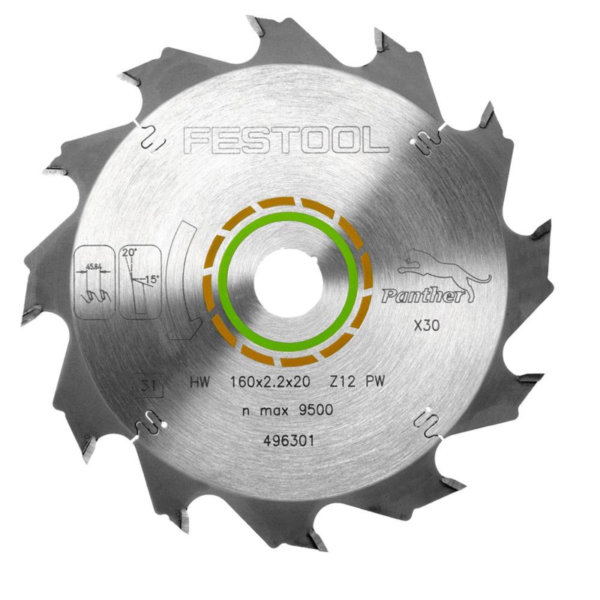 Festool 496301 Panther Saw Blade 160×2.2×20 PW12