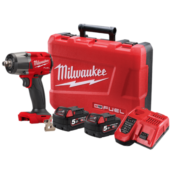 Milwaukee M18FMTIW2F12-502C M18 FUEL™ 1/2″ MID-TORQUE IMPACT WRENCH WITH FRICTION RING KIT