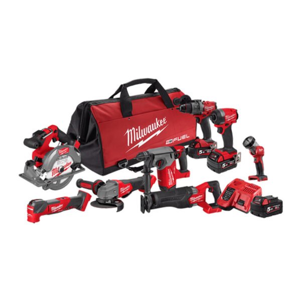 Milwaukee M18FPP8A4503B   M18 FUEL Cordless Power Pack Brushless 8pc Kit 8A4 18V 5Ah