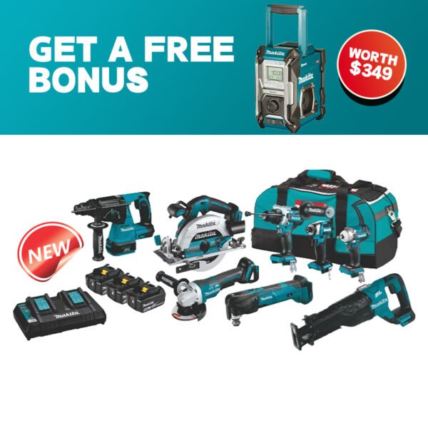 Makita – DLX8058TX1 – 18V LXT Brushless 8 Piece Kit