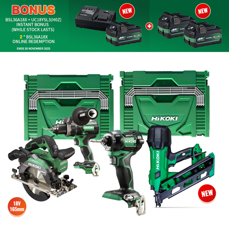 November2025 Special DV36DC(G4Z) + WH36DC(G4Z) + C1806DB(G4Z) 18V 165mm Circular Saw + NR1890DCA(G4Z) + 2 * Stackable System Case