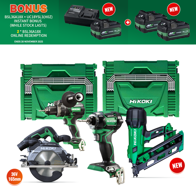 November2025 Special DV36DC(G4Z) + WH36DC(G4Z) + C3606DB(G4Z) 36V 165mm Circular Saw + NR1890DCA(G4Z) + 2 * Stackable System Case